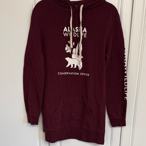 Maroon Alaska Wildlife Hoodie